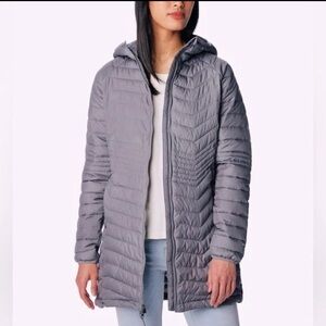 Columbia Women’s Powder Lite Mid Hooded Jacket | Tradewinds Gray | Medium